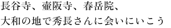 長谷寺、壷阪寺、春岳院、大和の地で秀長さんに会いにいこう