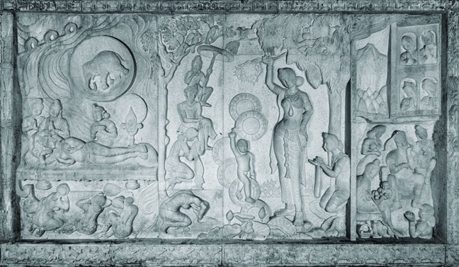 壷阪寺石造仏伝図　第二面