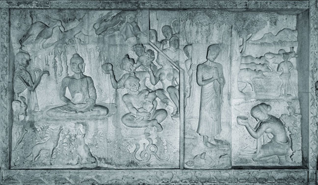 壷阪寺石造仏伝図　第五面