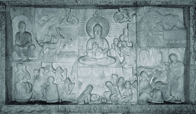 壷阪寺石造仏伝図　第七面